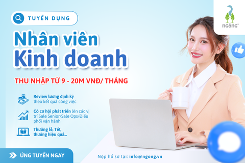 Tuyển dụng Nhân viên kinh doanh (từ 9 - 20 TRIỆU VNĐ/THÁNG)