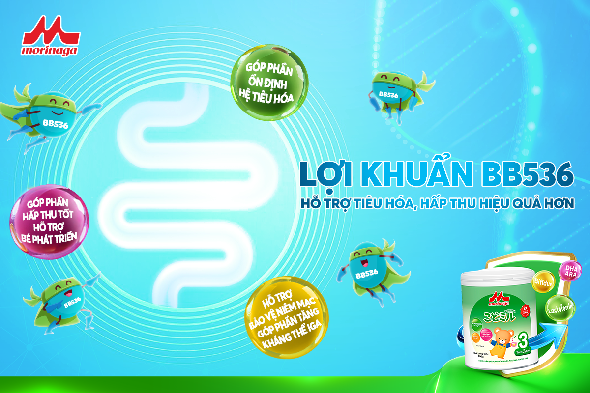 LỢI KHUẨN BB536 GIÚP BÉ TIÊU HÓA TỐT HƠN NHƯ THẾ NÀO?