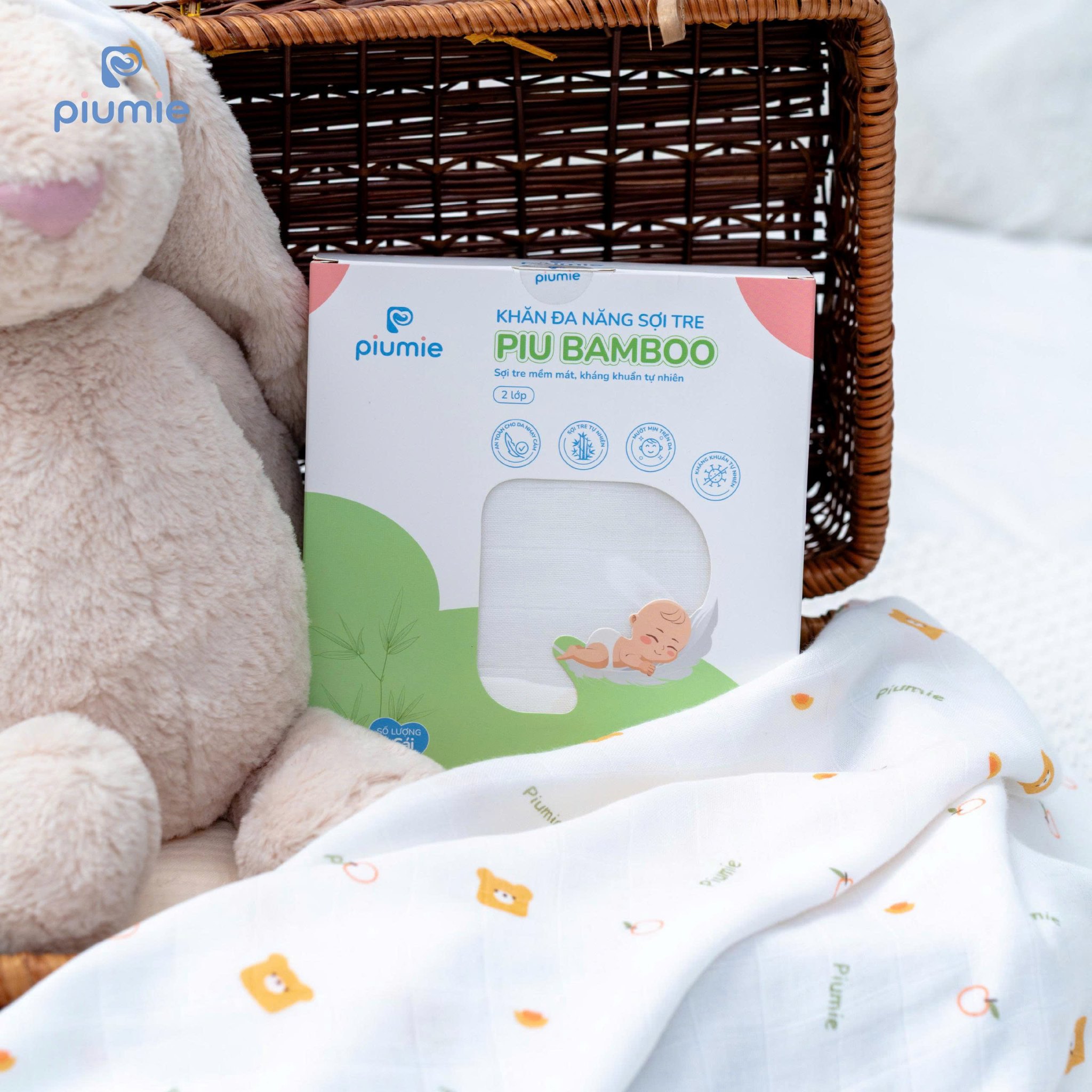 KHĂN SỢI TRE PIUMIE: TIÊU CHUẨN MỸ CHO LÀN DA EM BÉ VIỆT