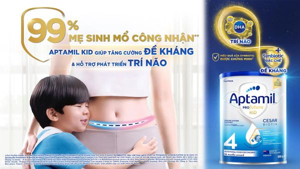 Aptamil KID Cesarbiotik - Sữa chuyên cho bé sinh mổ tăng đề kháng và phát triển trí não tối ưu