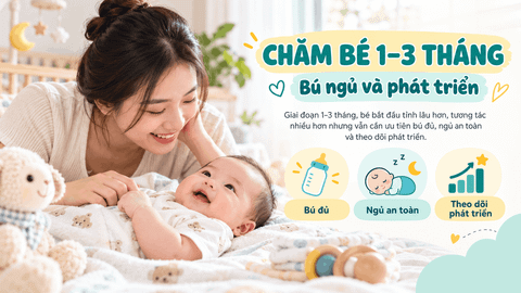 Chăm bé 1–3 tháng: Lịch sinh hoạt, bú, ngủ và phát triển