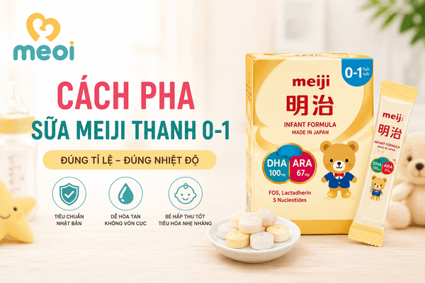 Hướng Dẫn Cách Pha Sữa Meiji Thanh 0-1 Chuẩn Nhật: 1 Thanh Pha Bao Nhiêu Ml?