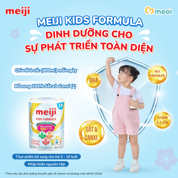 Meiji Kids Formula: chìa khóa vàng bảo vệ tiêu hóa & miễn dịch cho trẻ trong ngày hè