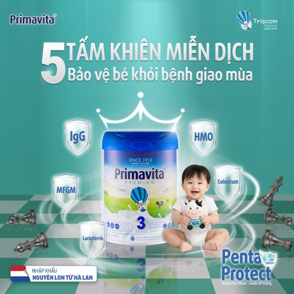 5 TẤM KHIÊN MIỄN DỊCH CỦA PRIMAVITA: BẢO VỆ CON VỮNG VÀNG QUA MÙA DỊCH BỆNH!