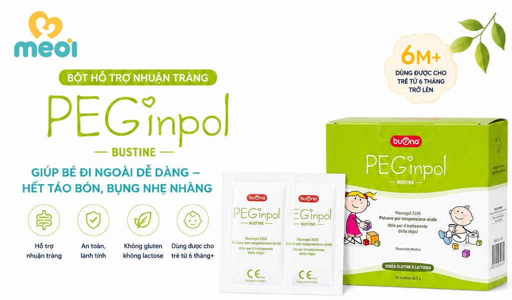 Bột hỗ trợ nhuận tràng Pegpinol 20 gói*5g 6M+ Chính Hãng