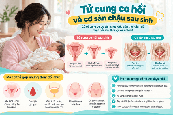 Tử cung co hồi và cơ sàn chậu sau sinh