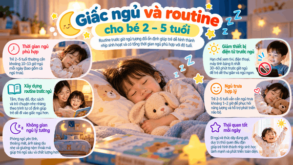 Giấc ngủ và routine cho bé 2–5 tuổi
