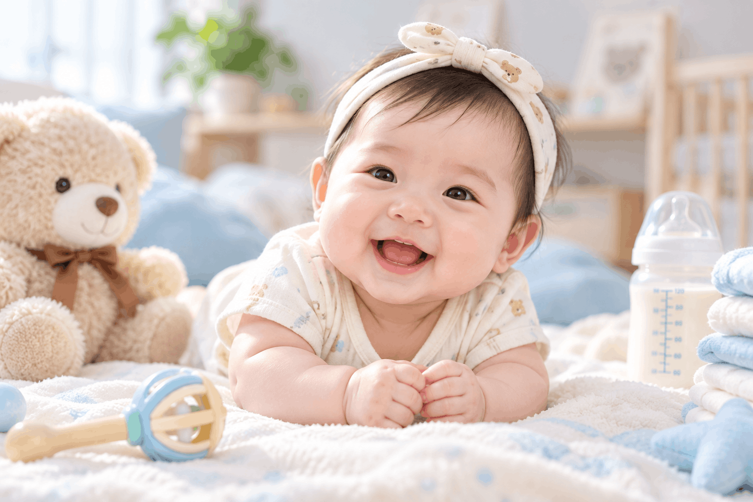 Bé uống sữa bình
