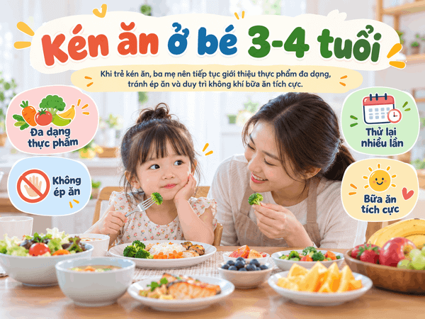 Kén ăn ở bé 3–4 tuổi