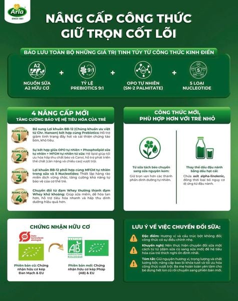 ARLA BABY&ME A2 ORGANIC PHIÊN BẢN MỚI