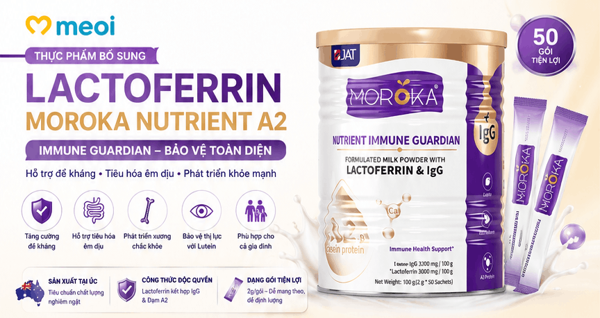 Lactoferrin Moroka Nutrient A2 Úc 100g (2g x 50 gói) Chính Hãng Tại Mẹ Ơi