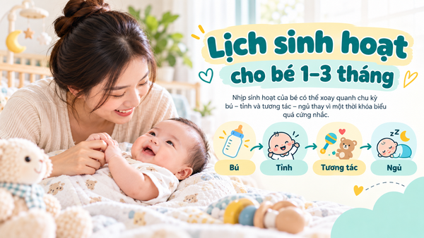 Lịch sinh hoạt cho bé 1–3 tháng
