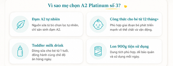 Sữa A2 Platinum số 3 900g 12M+