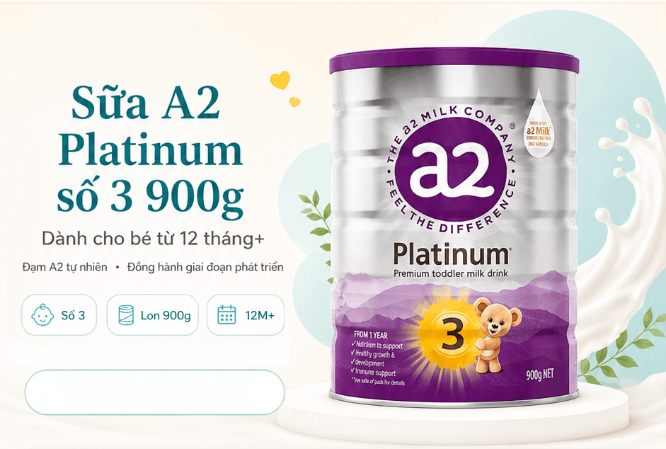 Sữa A2 Platinum số 3 900g 12M+