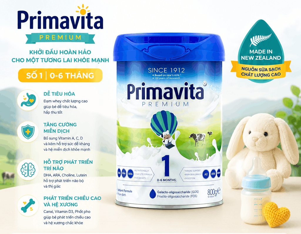 Sữa bột Primavita Premium số 1 800g
