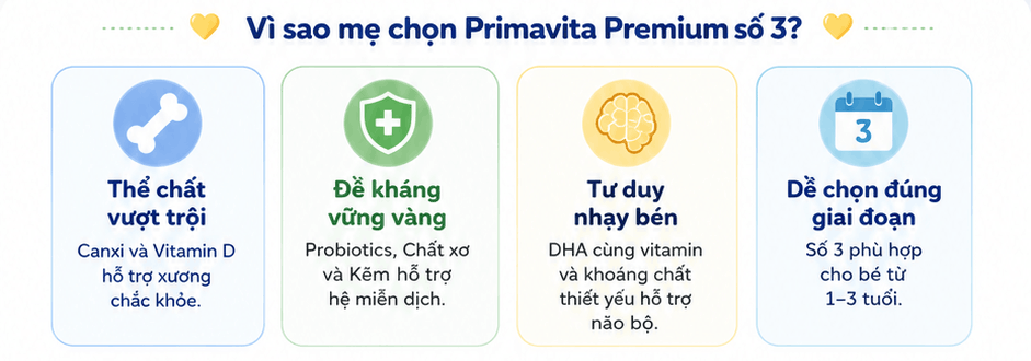 Sữa bột Primavita premium số 3 800g 1-3Y