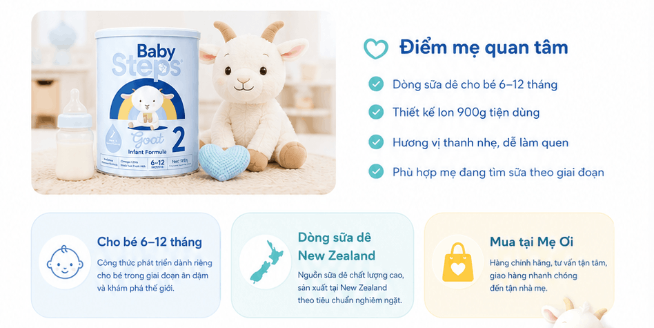 Sữa dê Baby Step New Zealand số 2 900g 6-12M