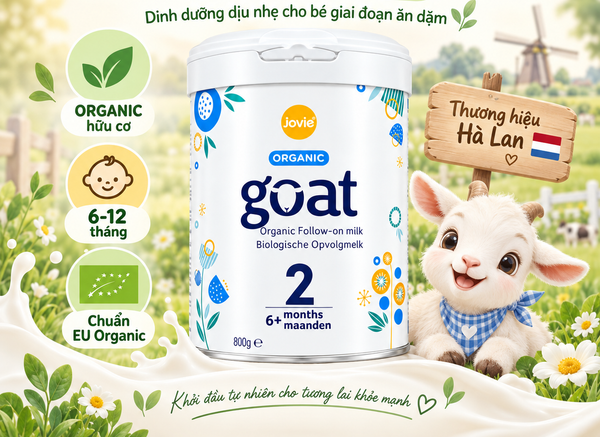 Sữa dê Jovie Goat Organic số 2 800g dành cho trẻ từ 6 đến 12 tháng