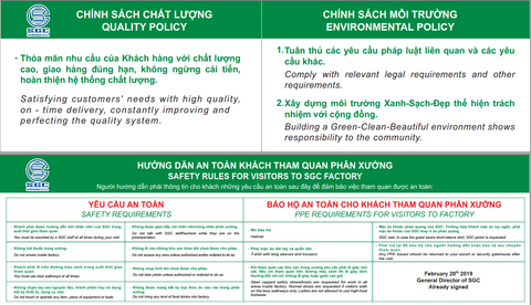 Chính Sách Chất Lượng & Chính Sách Môi Trường