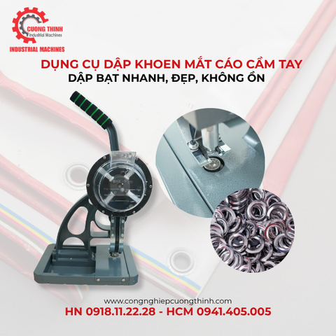 Dụng Cụ Dập Khoen Mắt Cáo Cầm Tay: Dập Bạt Nhanh, Đẹp, Không Ồn