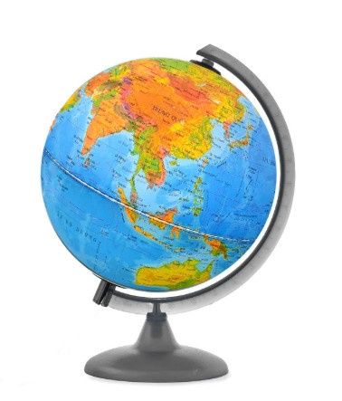 Quả địa cầu 30cm hành chính tự nhiên tiếng Việt gọng đế nhựa