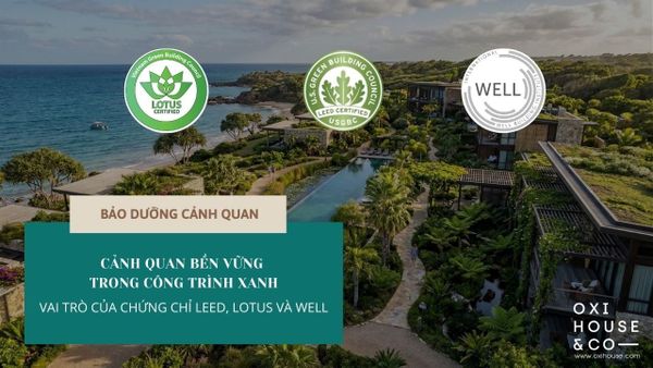 CẢNH QUAN BỀN VỮNG TRONG CÔNG TRÌNH XANH - VAI TRÒ CỦA CHỨNG CHỈ LEED, LOTUS VÀ WELL