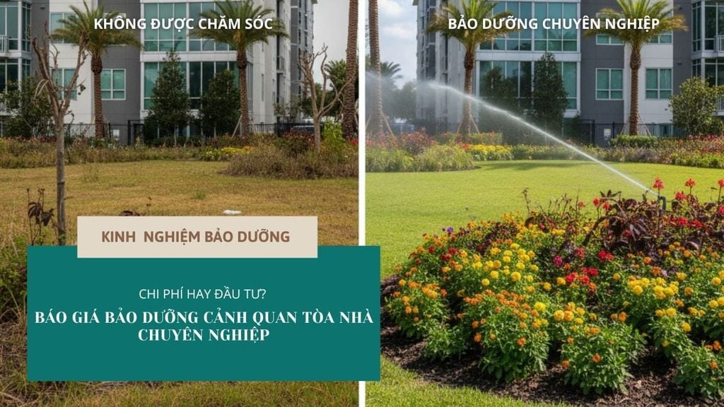 CHI PHÍ HAY ĐẦU TƯ? BÁO GIÁ BẢO DƯỠNG CẢNH QUAN TÒA NHÀ CHUYÊN NGHIỆP