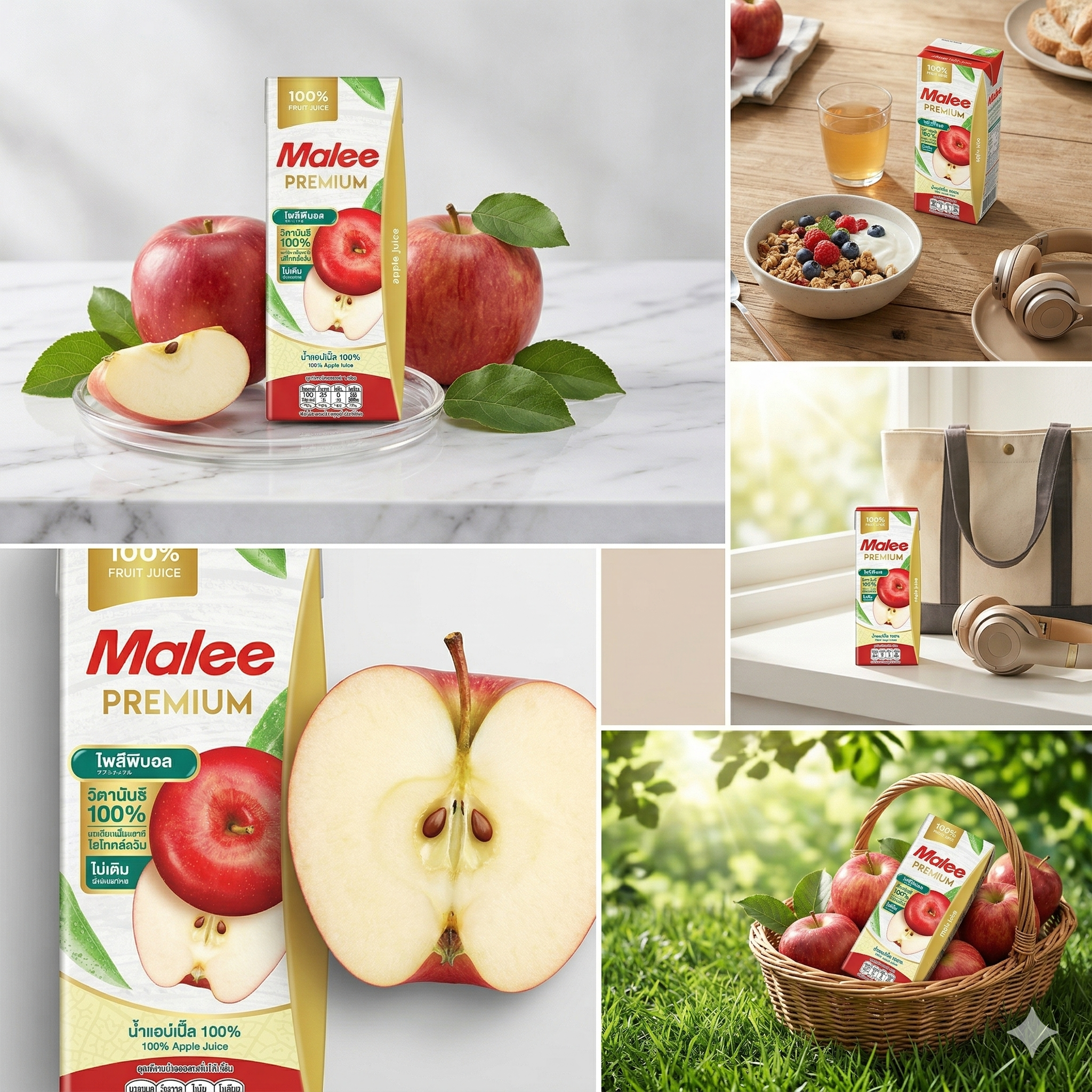 Nước Ép Táo Malee Premium 200ml&nbsp;- Nhập Khẩu Thái Lan | Malee Premium 100% Apple Juice 200ml