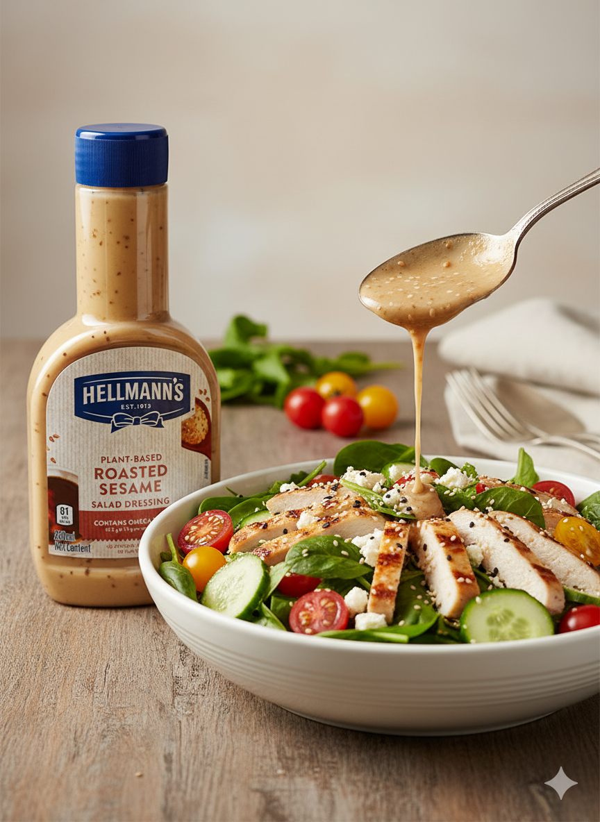 Xốt Salad Mè Rang Hellmann’s 250ml - Thương Hiệu Mỹ, SX Thái Lan | Hellmann’s Roasted Sesame Salad Dressing 250ml