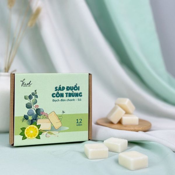 Sáp thơm đuổi côn trùng Fresh Home Lab mùi Bạch Đàn Chanh - Sả