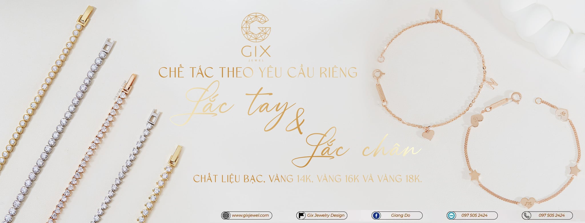 Lắc/Vòng Tay Vàng Hồng