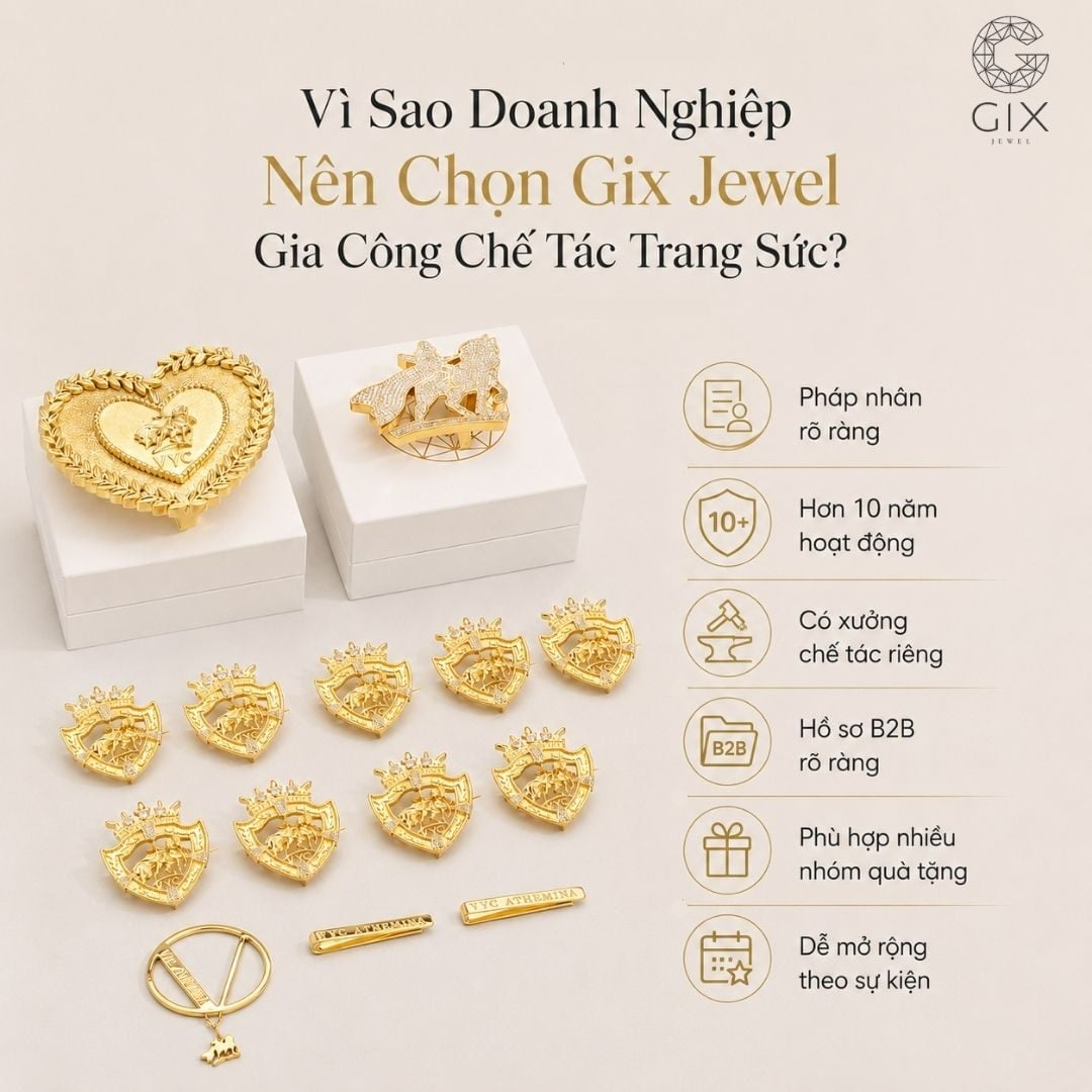 Gix Jewel đáp ứng đầy đủ tiêu chí về pháp lý, sản xuất và chứng từ cho đơn hàng quà tặng B2B