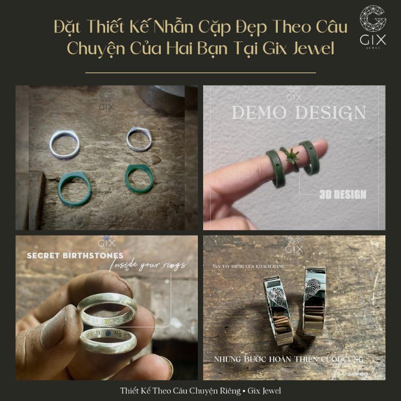 Gix Jewel nhận thiết kế nhẫn cặp riêng theo câu chuyện và ngân sách