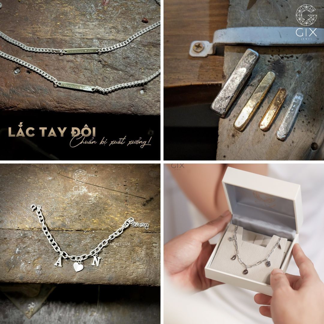 Quy trình đặt vòng tay bạc đôi thiết kế riêng tại xưởng chế tác Gix Jewel
