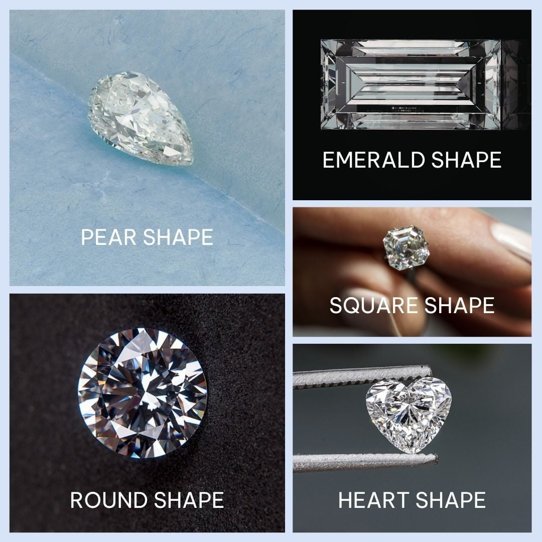 Giác cắt Pear, Emerald, Square, Round, Heart Shape (Nguồn: Internet)