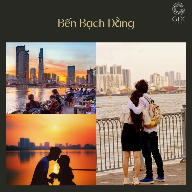 (Bến Bạch Đằng lên đèn buổi tối, địa điểm bên sông thuận tiện ngay trung tâm thành phố)