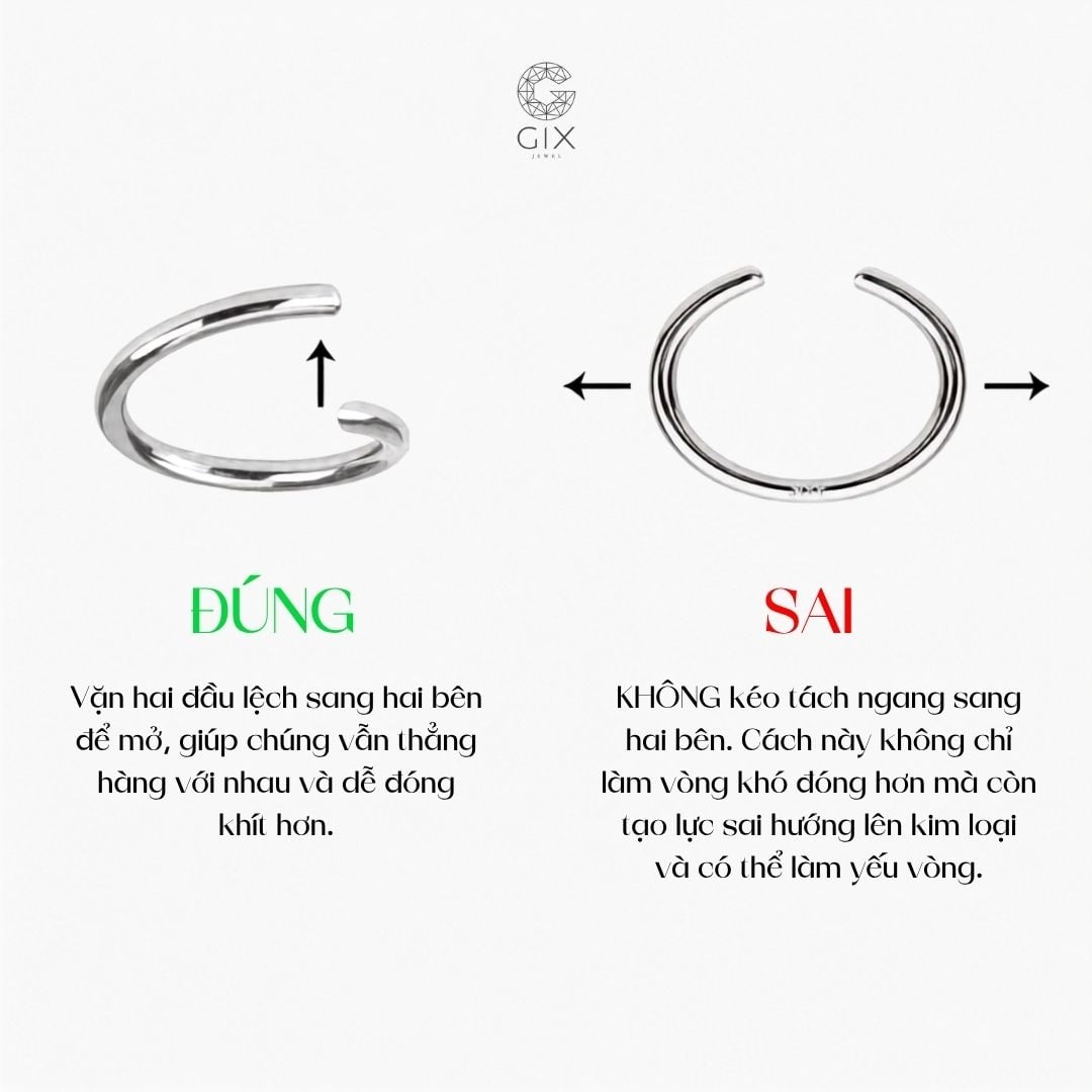 Cách mở bông tai seamless hoop với thiết kế hai đầu nối liền