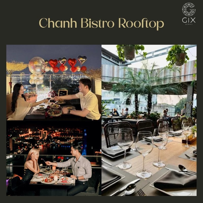 (Không gian rooftop thoáng đãng tại Chanh Bistro, phù hợp cho dinner proposal khu trung tâm)