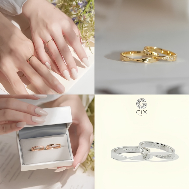 Cặp nhẫn cưới Ouroboros uốn lượn tượng trưng cho sự gắn kết tình yêu bất tận