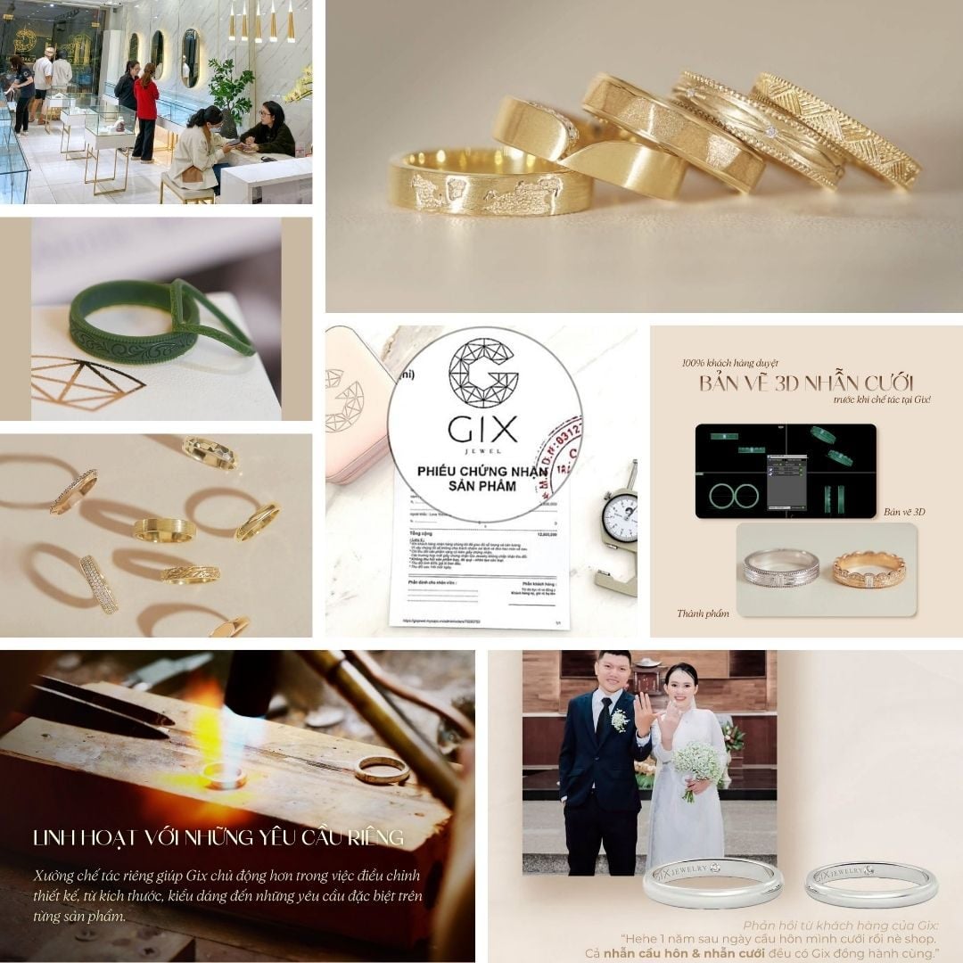 Gix Jewel - Nơi bạn đặt trọn niềm tin vào dịch vụ thiết kế nhẫn cưới độc bản
