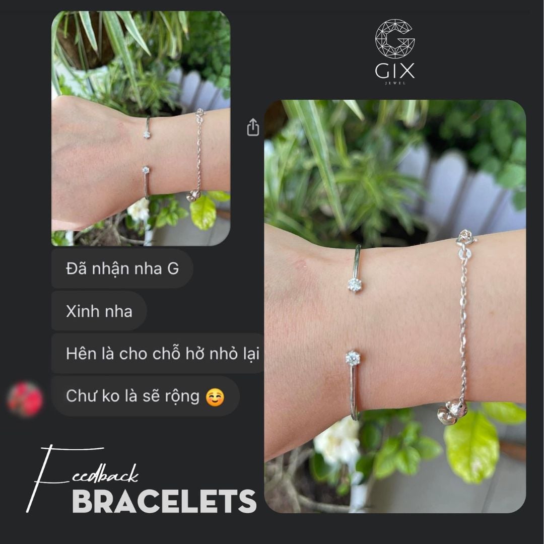(Phản hồi thực tế từ khách hàng đặt lắc tay vàng trắng tại Gix Jewel)