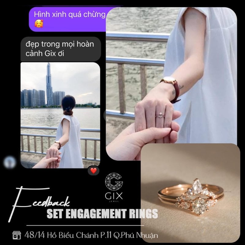 (Phản hồi thực tế từ khách hàng đặt nhẫn cầu hôn Marquise tại Gix Jewel)
