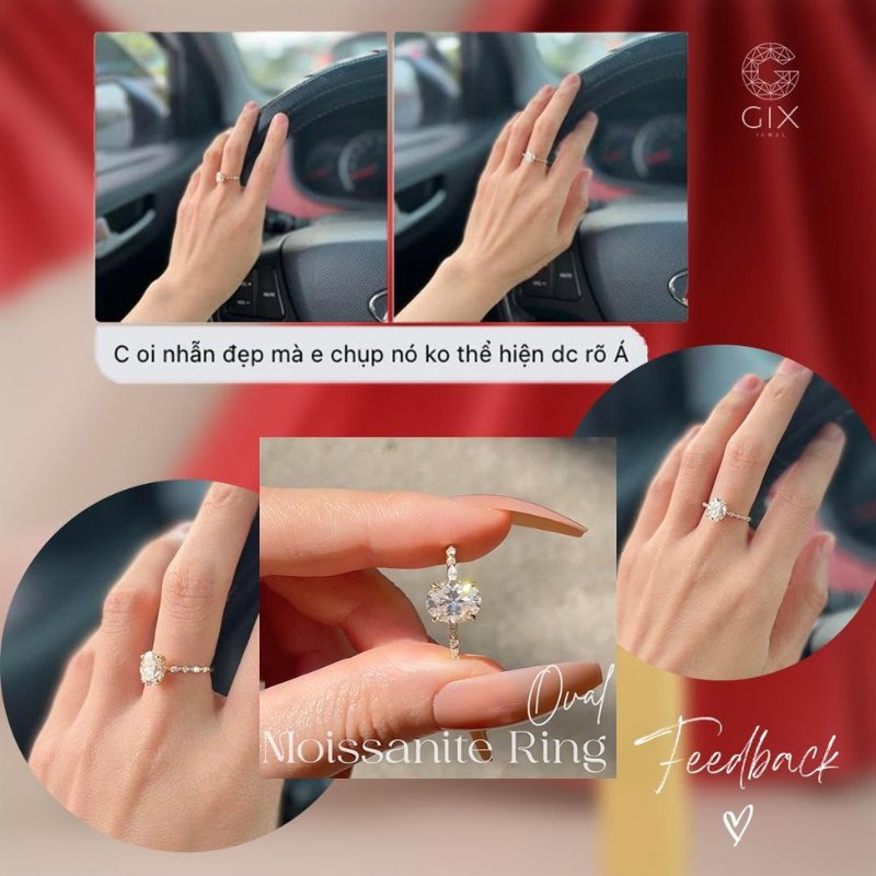 Phản hồi thực tế từ khách hàng đặt nhẫn cầu hôn Oval tại Gix Jewel