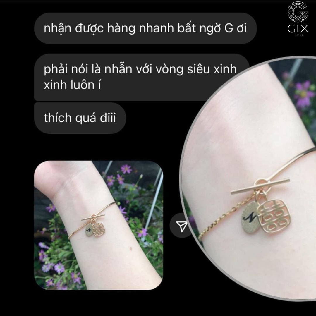 Phản hồi thực tế từ khách hàng đặt vòng tay khắc tên tại Gix Jewel