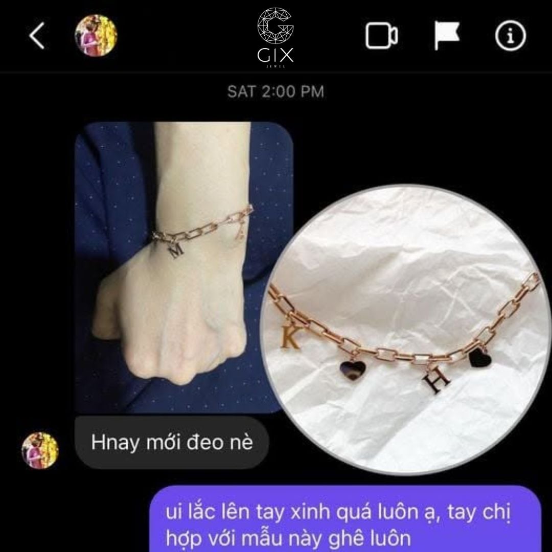 Phản hồi thực tế từ khách hàng đặt lắc tay vàng nữ tại Gix Jewel