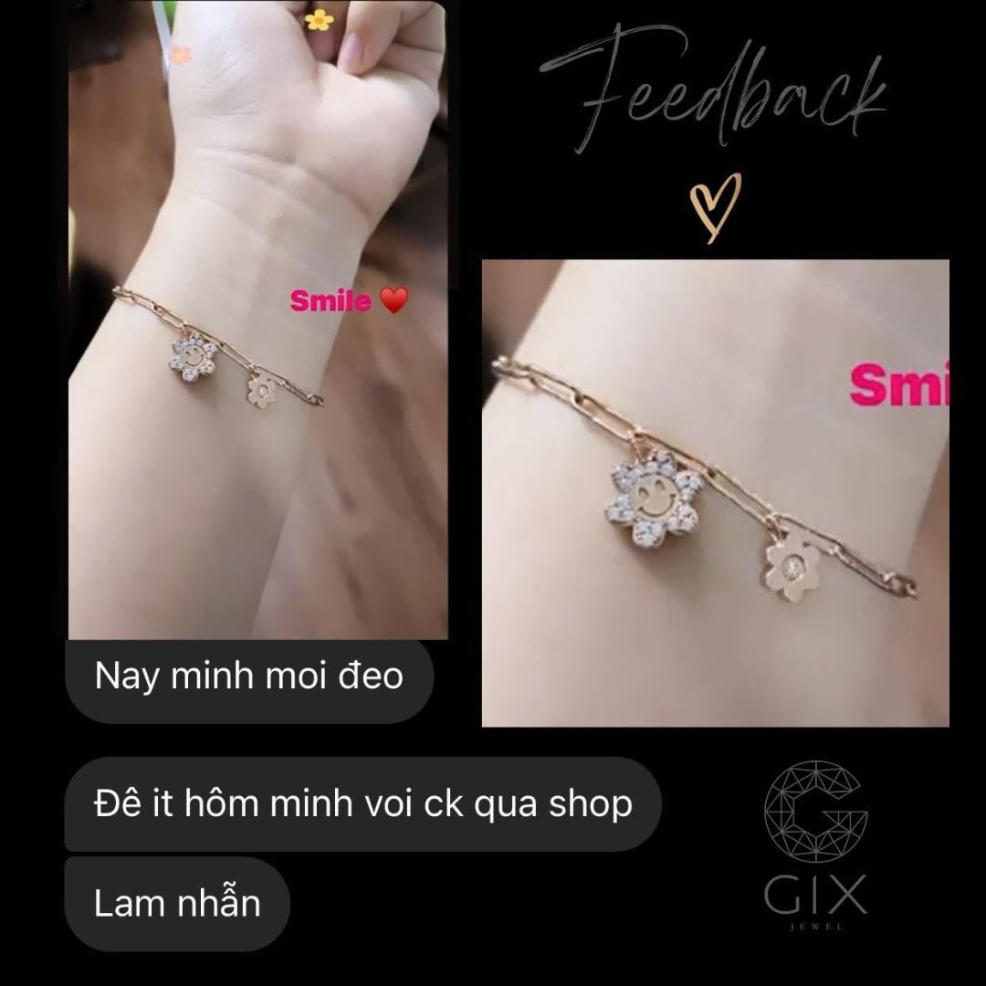 Phản hồi thực tế từ khách hàng đặt lắc tay vàng nữ tại Gix Jewel
