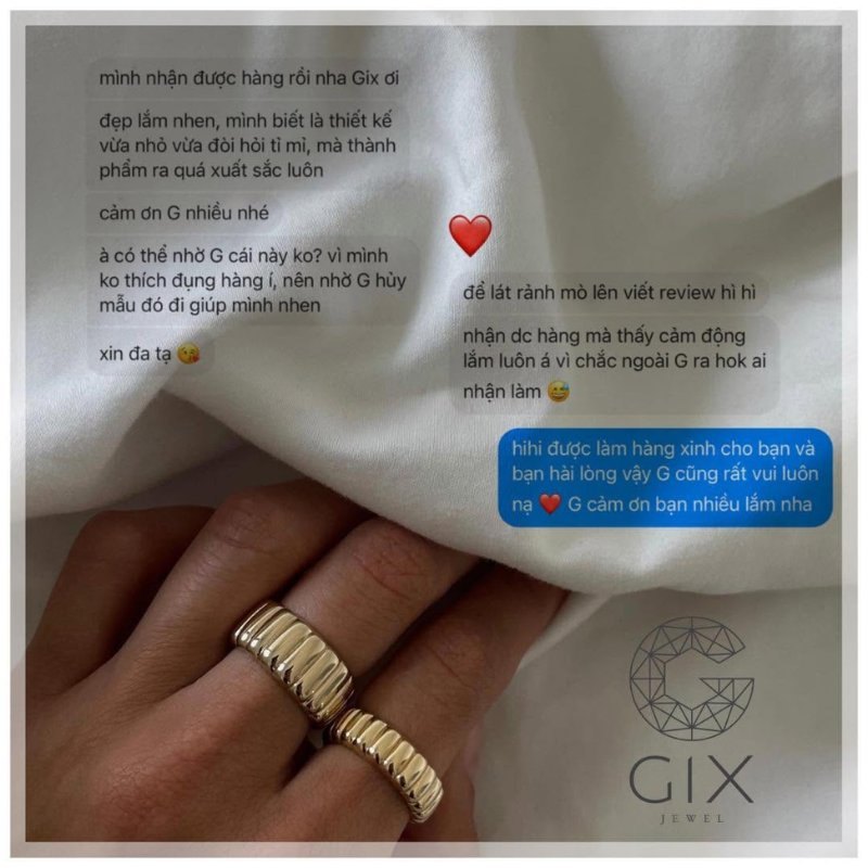 Phản hồi thực tế từ khách hàng đặt nhẫn cặp tại Gix Jewel