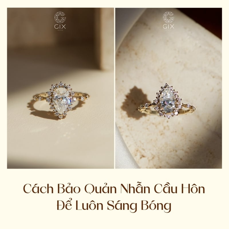 Cất giữ nhẫn trong hộp nhung chuyên dụng giúp bảo vệ viên đá khỏi va quẹt.