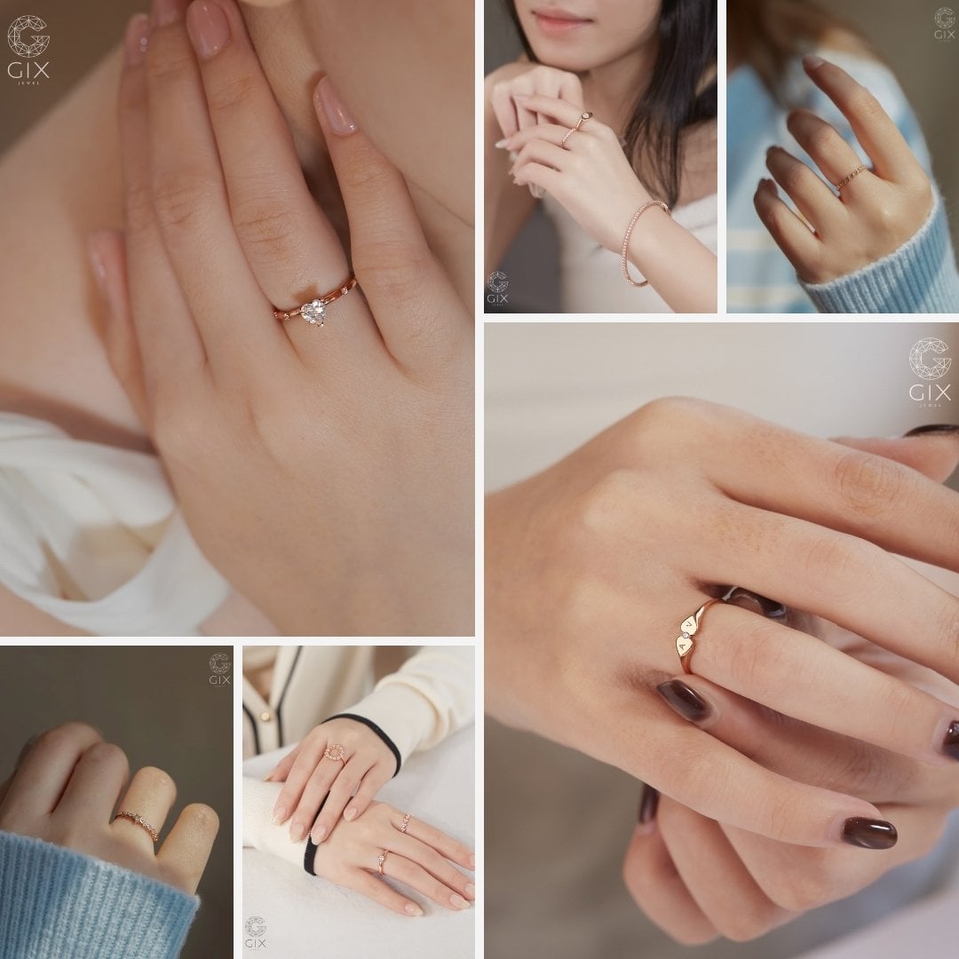 Hướng dẫn chọn nhẫn vàng hồng hợp dáng tay