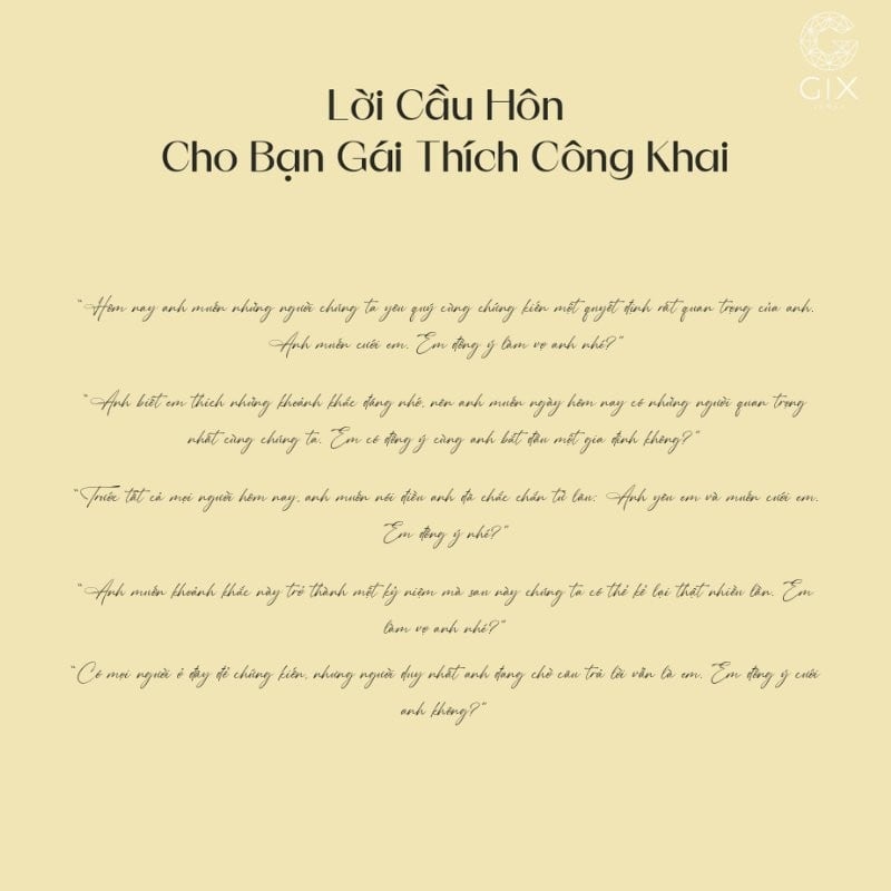Lời cầu hôn công khai phù hợp với nàng thích chia sẻ khoảnh khắc cùng người thân